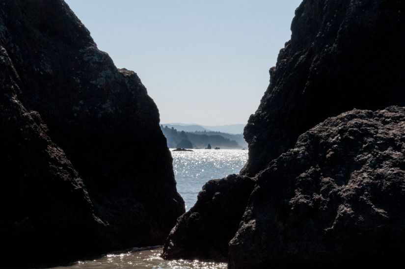 A view through the rocks California Beach