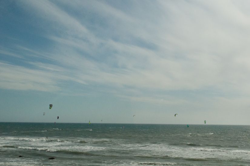 Kite boarding near Santa Cruz, California