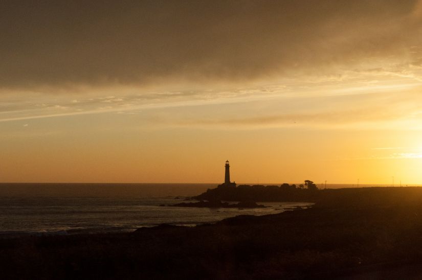 Distant Lighthouse California Coast